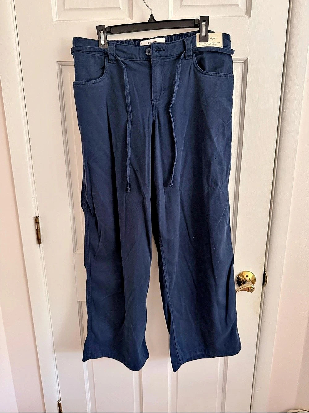 Hollister Ultra Low-Rise Super Baggy Pants Wide Leg Blue